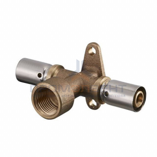 Тройник с внутренней резьбой и креплением Oventrop Cofit P - 16x2.0 x 1/2" (прессовой, бронза)