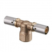 Тройник с переходом на внутреннюю резьбу Oventrop Cofit P - 20x2.5 x 1/2" (прессовой, бронза)