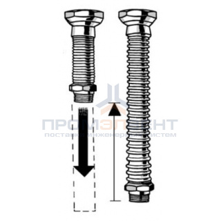 Удлинитель трубный из нержавеющей стали Meibes Inoflexi Ду16 (3/4" x 1/2") 180-360 мм