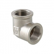Отвод 90° VALTEC VTr.090 - 1"1/2 (резьбовой, латунь никелированная)