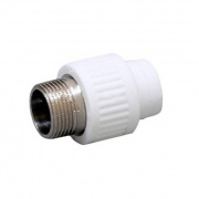 Переход на наружную резьбу Fusitek - 25 x 3/4" (для полипропиленовых труб, цвет белый)