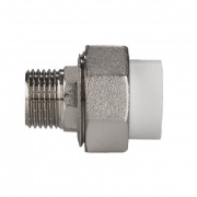 Переход на наружную резьбу разъемный KALDE ECO - 25 x 1/2" (для полипропиленовых труб, цвет белый)
