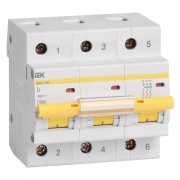 Автоматический выключатель ВА 47-100 3Р100А 10кА характеристика D ИЭК (автомат)