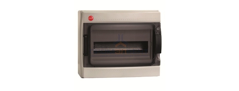 Щиток настенный DKC на 12 модулей IP65 серый с прозрачной дверцей